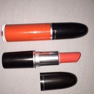 Pair of orange lipsticks
